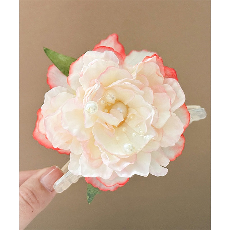Alloy Peony Pearl Floral Color Hairpin Gradient