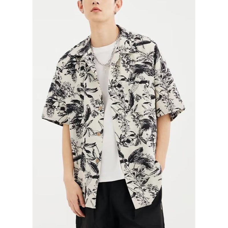 Cotton Button Men Shirts Summer Original Design Print