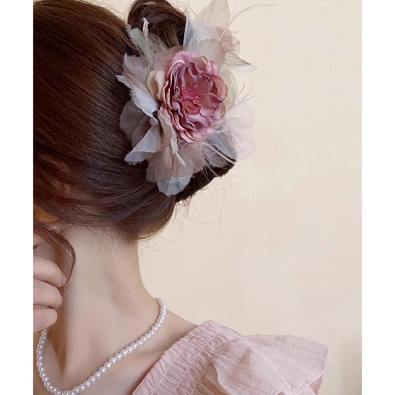 Floral Pink Hairpin Fabric Style Acrylic