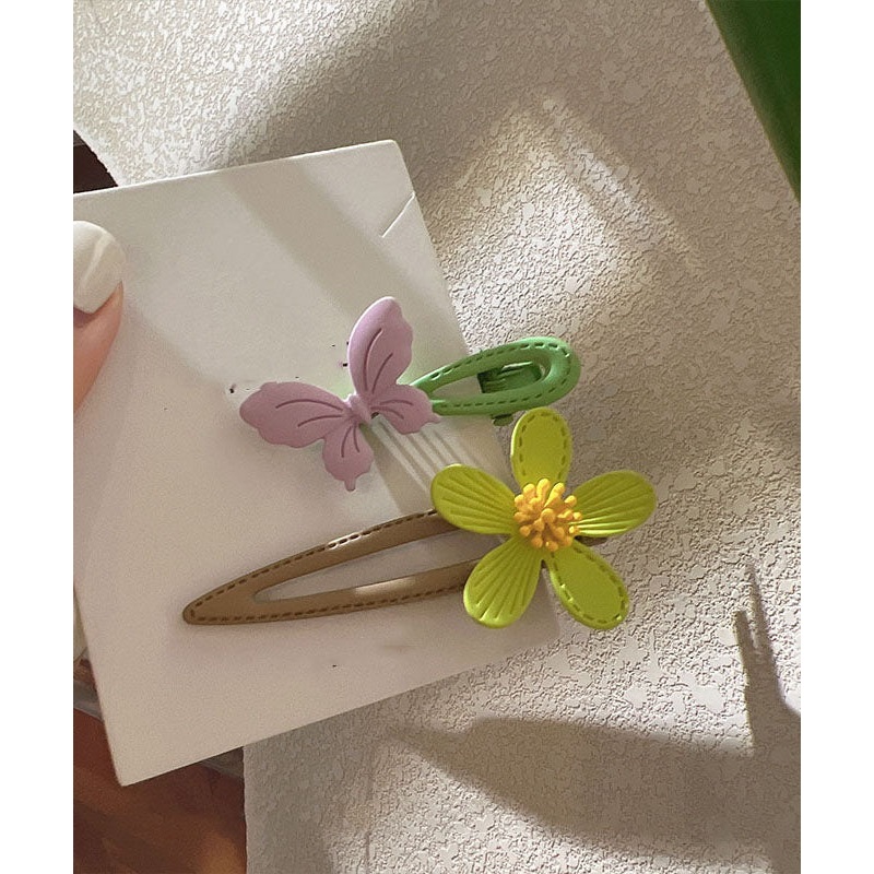 Light Green Boho Floral Acrylic Hairpin