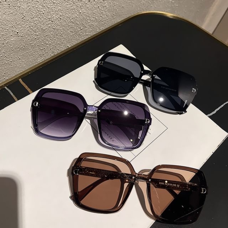 Frame Oversized Sunglasses|Glossy Black|One Size