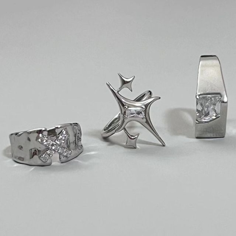 Open (various Ring Alloy Rhinestone designs)