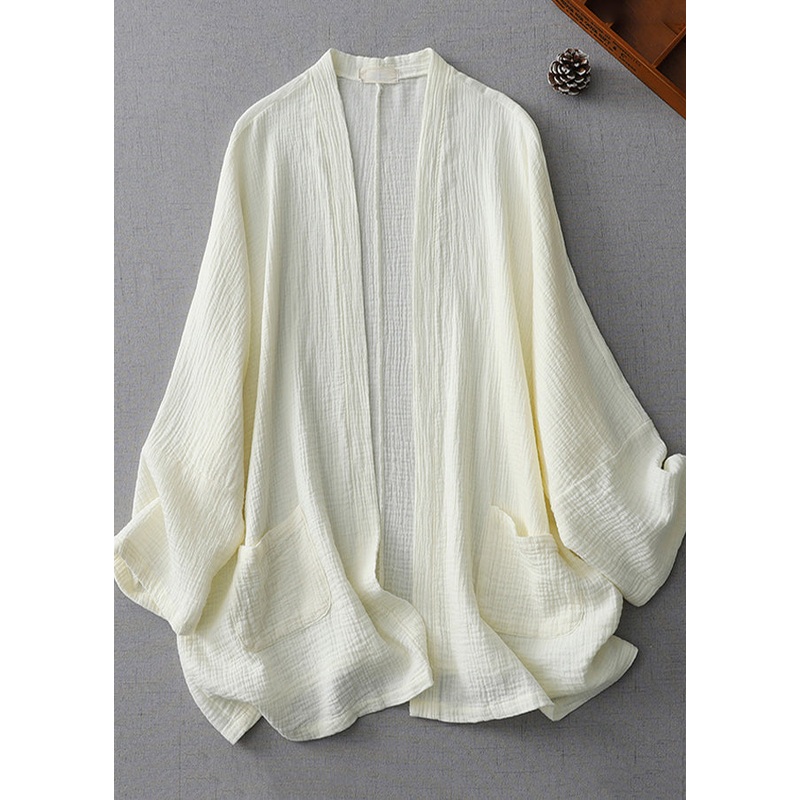 White Spring Oversized Milk Cardigan Cotton Modern