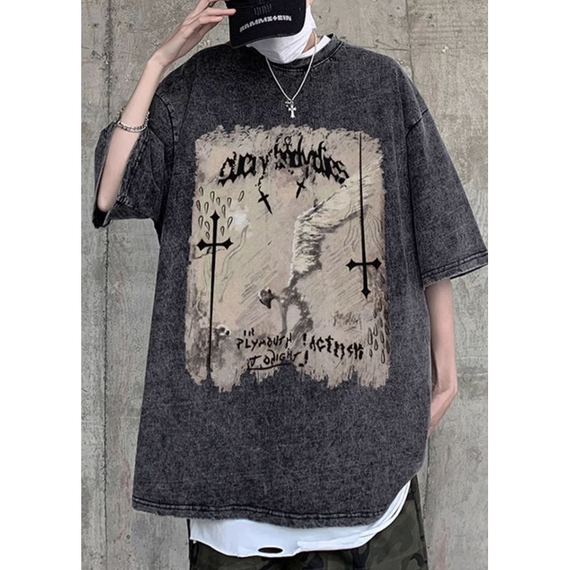 Design O Cotton Half Shirts T Original Neck Mens Black Graphic