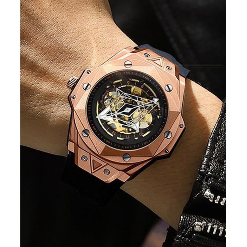 Automatic Gold Leather Rose Beautiful Out Machinery Hollow Fully