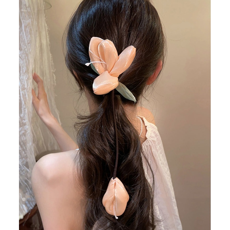 Bellflower Hair Band Weaving Orange Fabric