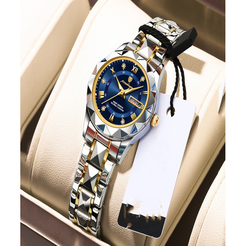 Boutique Stainless Steel Blue Crystal Sapphire Watches Waterproof