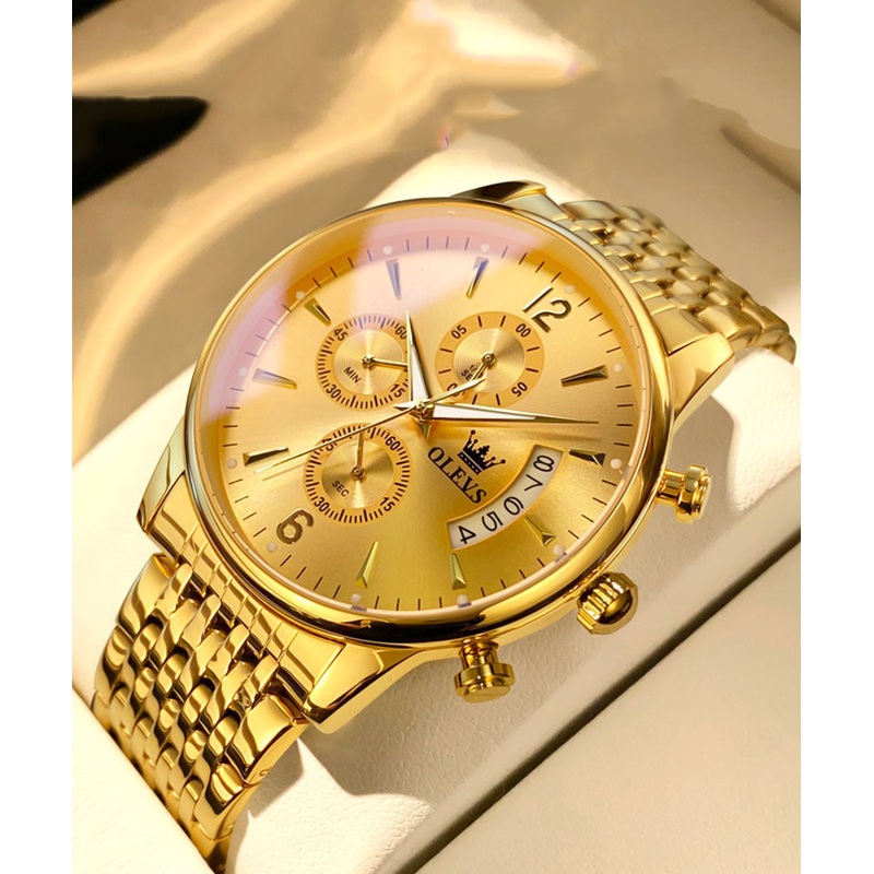 Chic Stainless Gold Machinery Steel Movement Quartz Watches