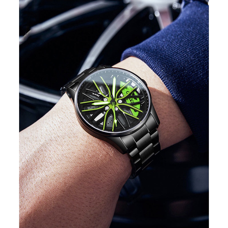 Green Hollow Fashion Alloy Out Steel Stainless Noctilucent