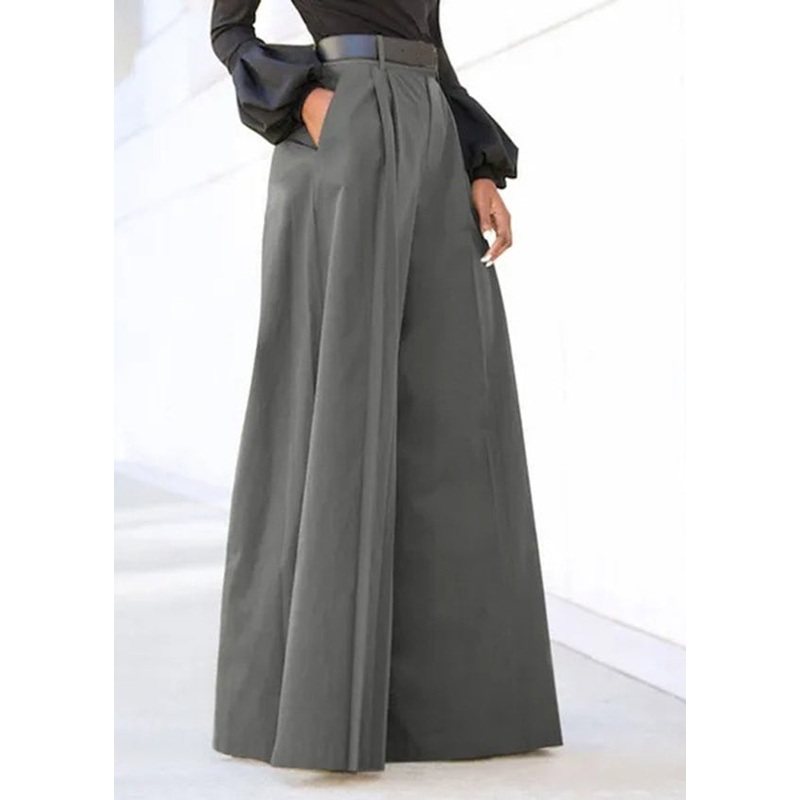 Leg Boutique Grey Waist High Pockets Pants Spring Wide