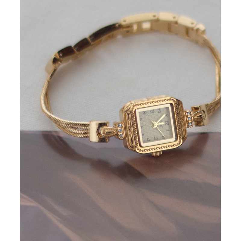 Steel Watches Vogue Stainless Chain Zircon Square Gold