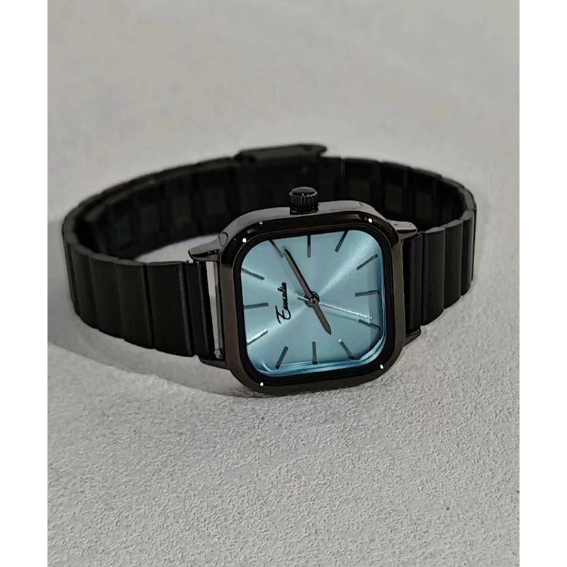 Watches Waterproof Stainless Blue Square Stylish Steel