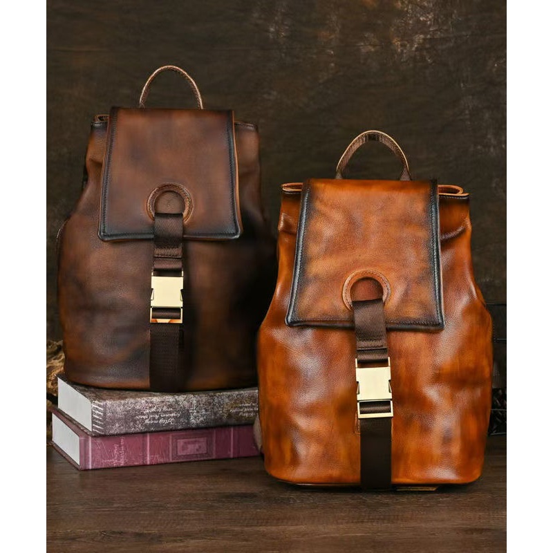 Capacity Backpack Large Brown Boutique Leather Calf Bag
