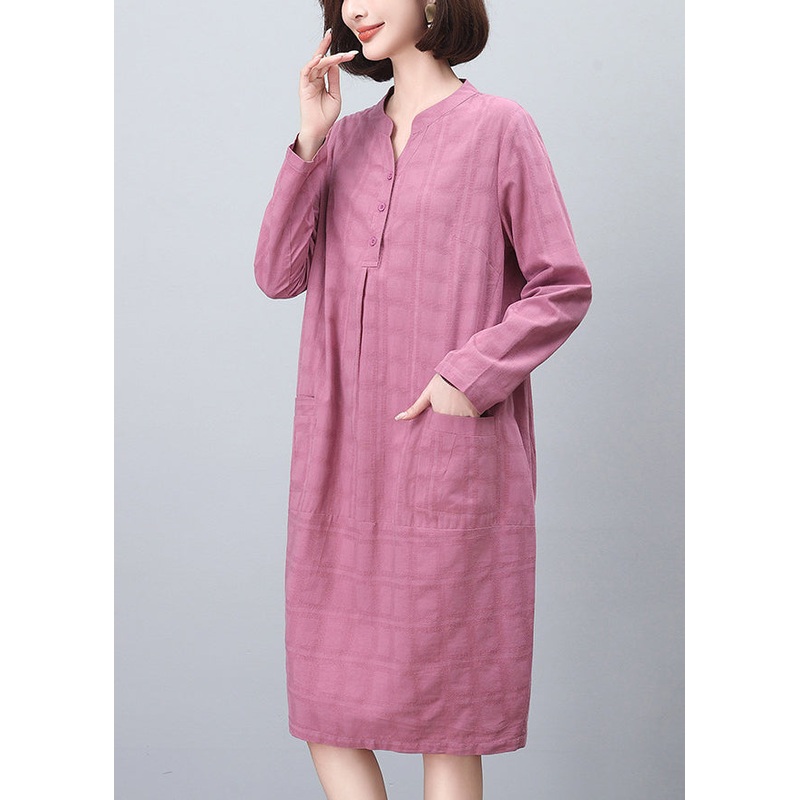 Spring Size Purple Dresses Jacquard Day Cotton Plus