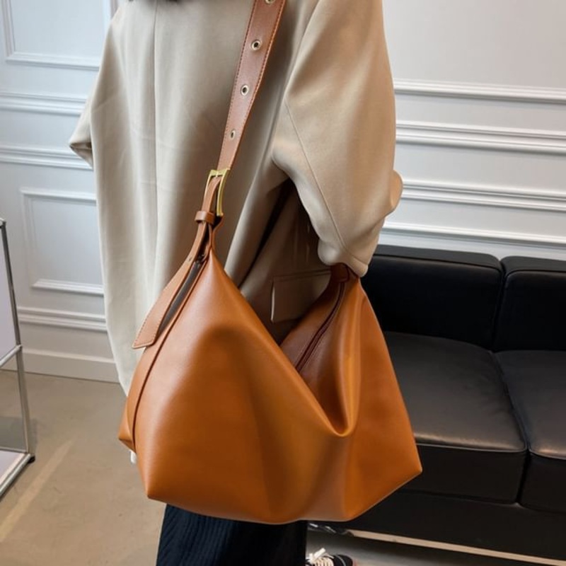 Bag Leather Faux Crossbody|Brown|L