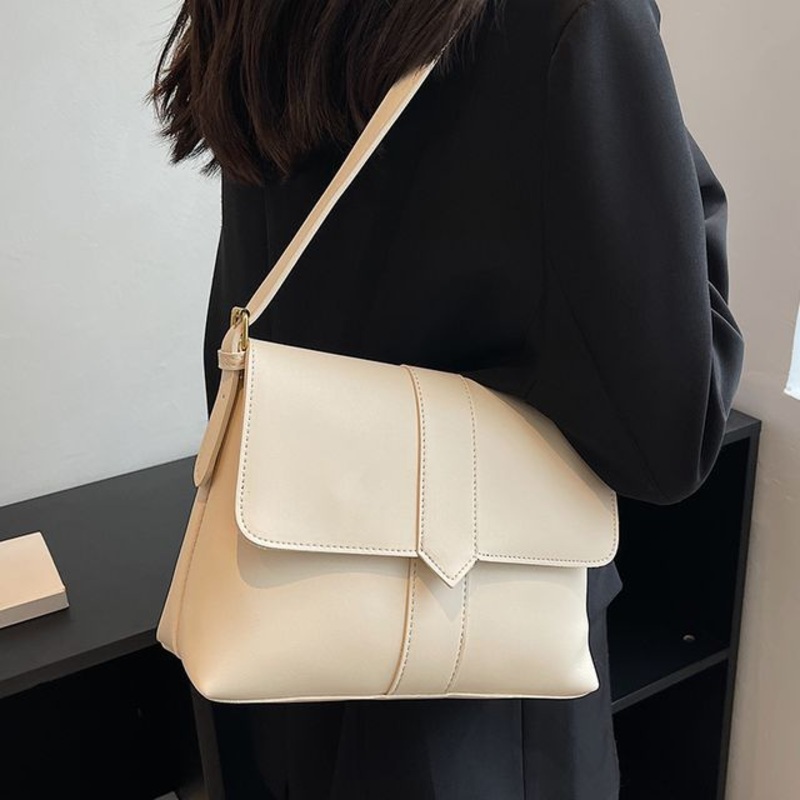Bag Leather Shoulder Faux|Black|Coffee|Green|White|One Size