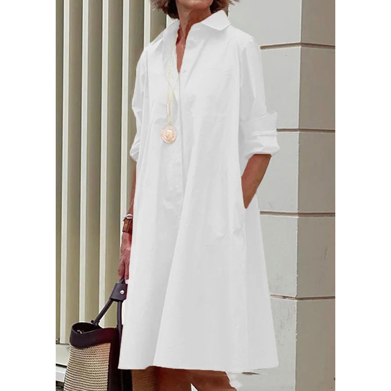Collar Cross Long Pan Loose Women’s Simple Border White Peter