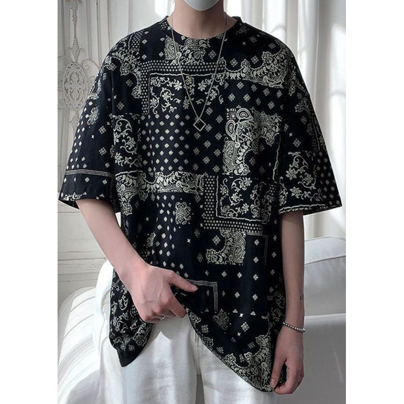 Half Men Black Design Original Print Cotton Shirts T Unique