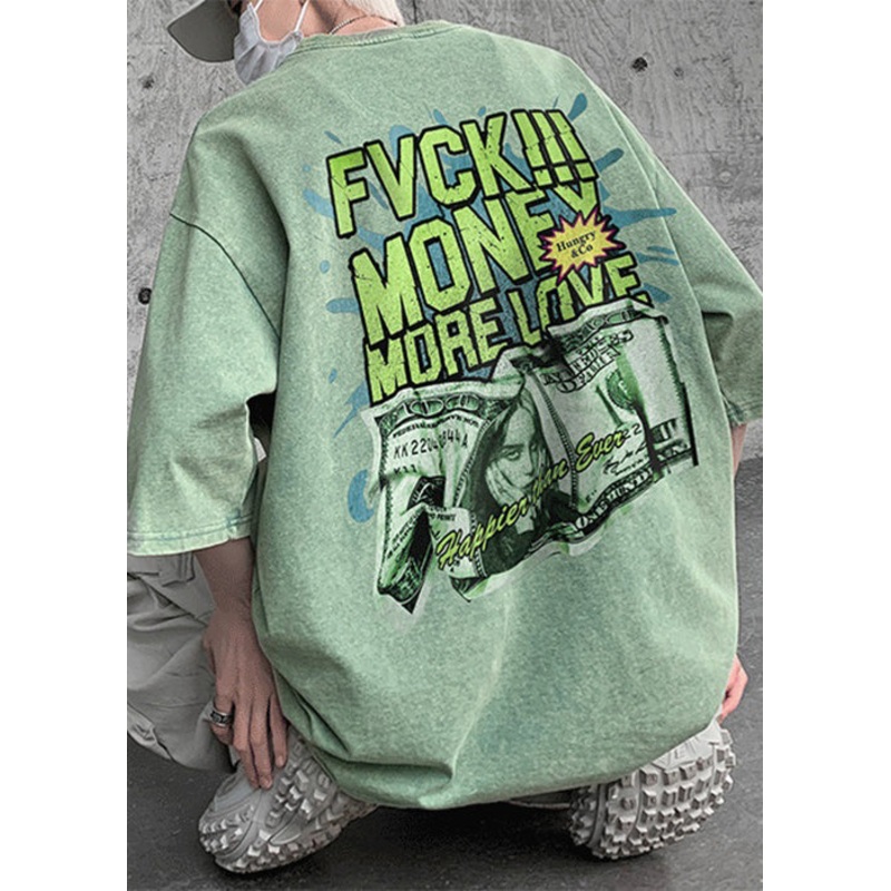 Shirts Sleeve Green T Print Half Best Chic Men Cotton Letter