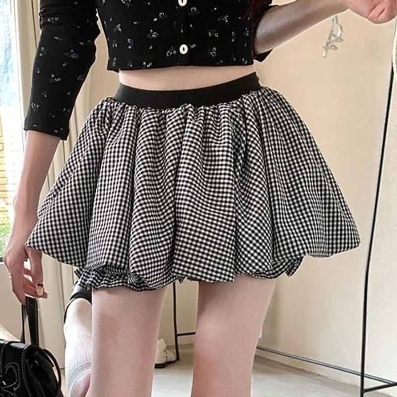 Hem Rise High A-Line Skirt Mini Bubble