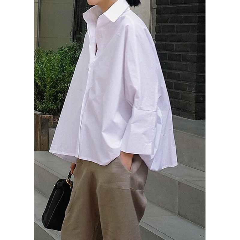 Solid Pan White Peter Shirts Spring Natural Collar