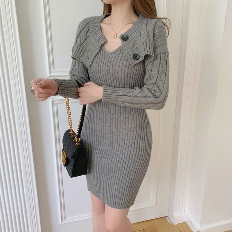 Cardigan Plain Cropped|Black|Gray|Khaki|One Size