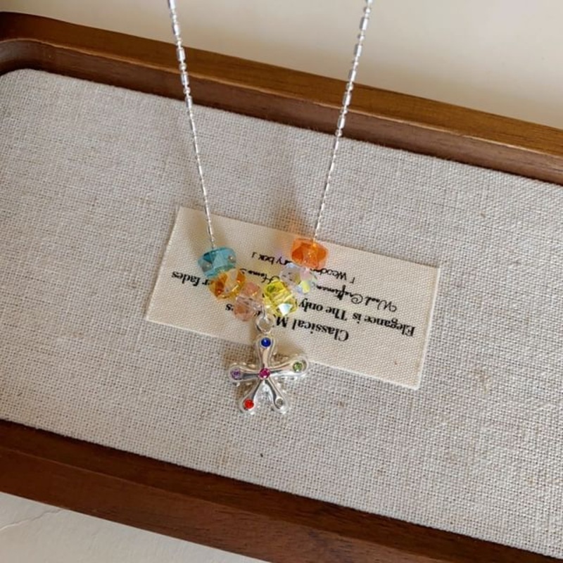 Pendant Crystal Faux Alloy Choker Star