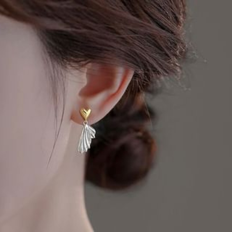 Alloy Fish Heart Tail Drop Earring