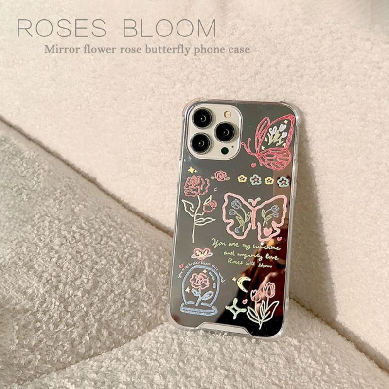 Butterfly Case Phone Mirrored|Mirrored Surface – Butterfly & Floral – Pink & Blue|IPHONE 11|IPHONE 11 PRO|IPHONE 11 PRO MAX|IPHONE 12|IPHONE 12 MINI|IPHONE 12 PRO|IPHONE 12 PRO MAX|IPHONE 13|IPHONE 13 MINI|IPHONE 13 PRO|IPHONE 13 PRO MAX|IPHONE 14|IPHONE
