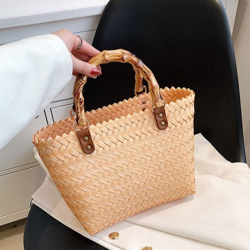 Tote Woven Bag|Brown|Green|Khaki|One Size