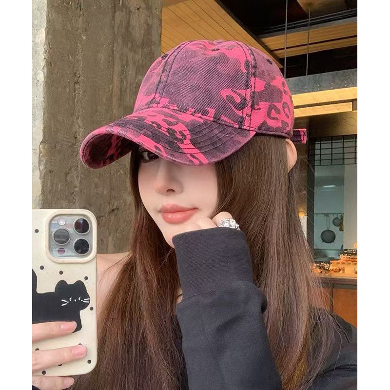 Versatile Baseball Cap New 2025 Leopard Rose Print Hat