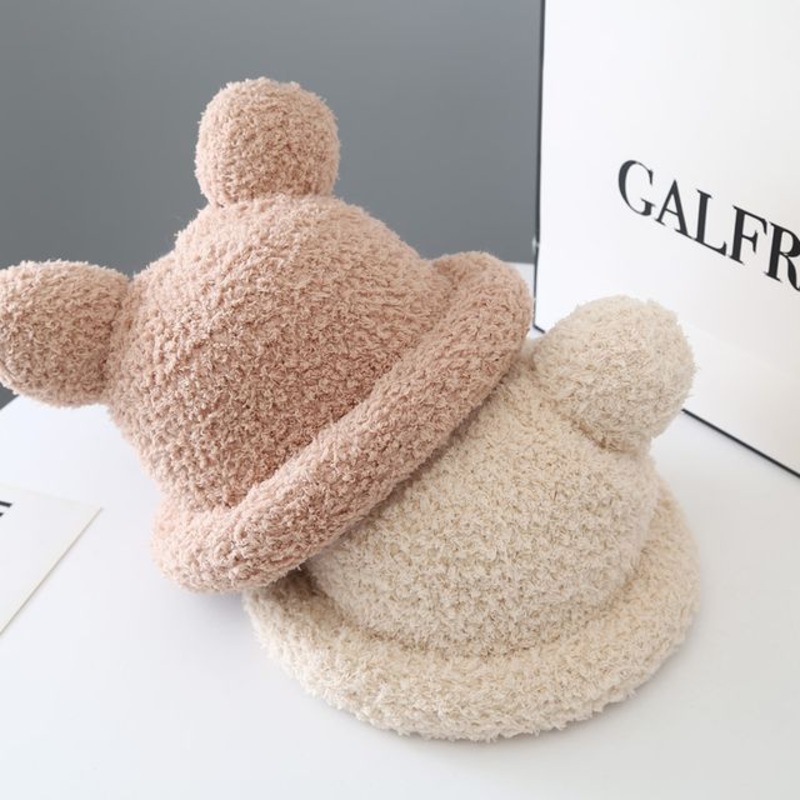 Bucket Bear Hat Ear|Beige|Black|Camel|Coffee|Gray|Navy Blue|Wine Red|M