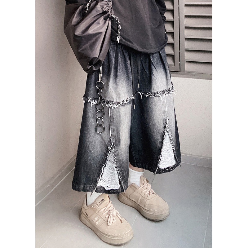 Design Black Original Summer Elastic Waist Oversized Shorts Men