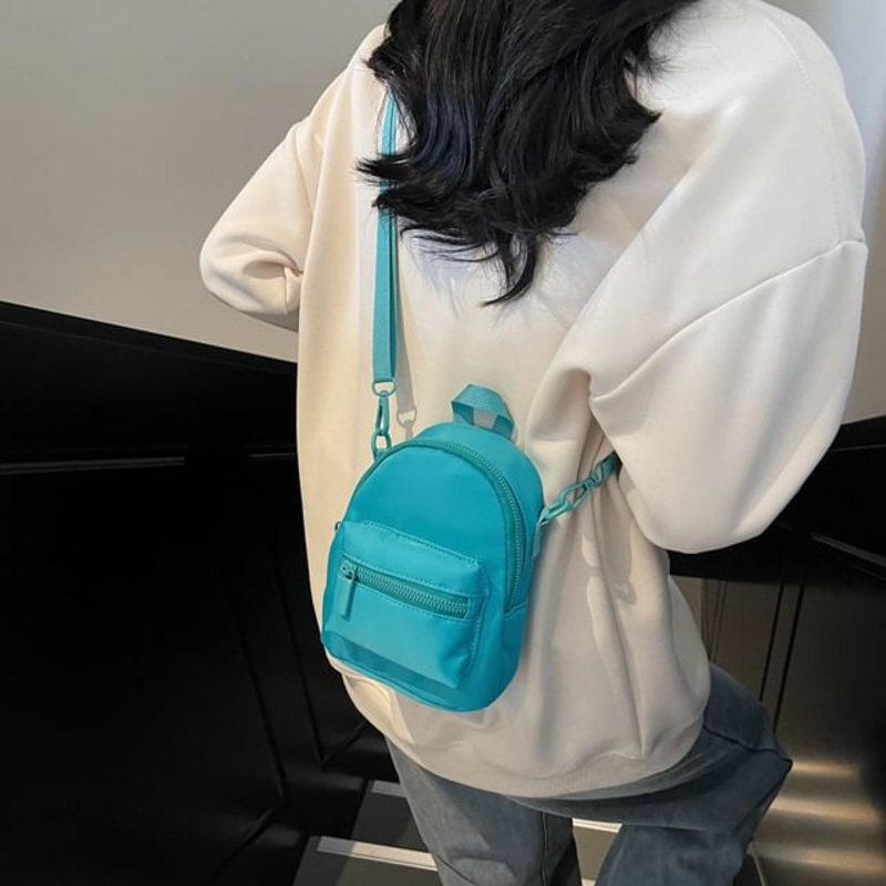 Multi-Pocket Backpack Plain|Black|Blue|Off-White|Tangerine|One Size