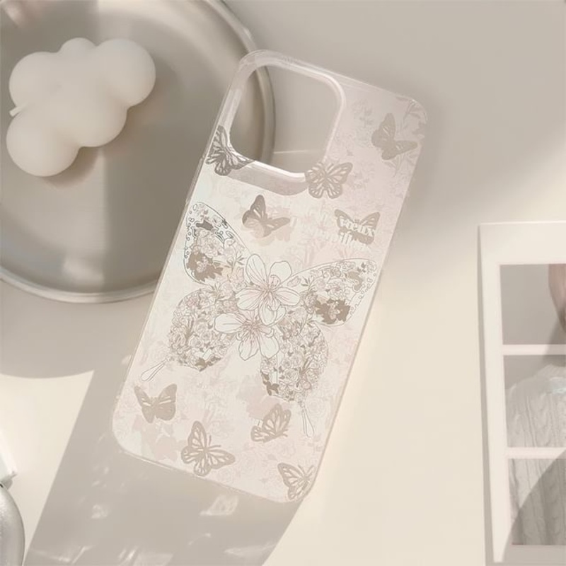 Phone Floral Case Butterfly|With Shiny – White|Without Shiny – White|iPhone 11|iPhone 11 Pro Max|iPhone 12|iPhone 12 Pro|iPhone 12 Pro Max|iPhone 13|iPhone 13 Pro|iPhone 13 Pro Max|iPhone 14|iPhone 14 Plus|iPhone 14 Pro|iPhone 14 Pro Max|iPhone 15|iPhone