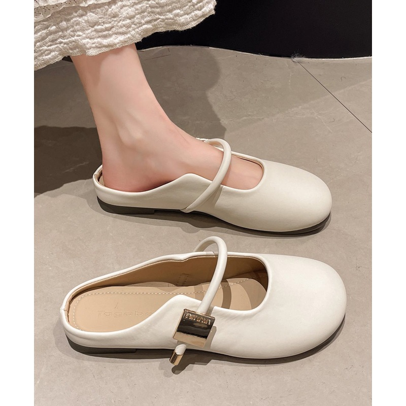 Beige Sandals Splicing Faux Casual Comfy Slide Leather
