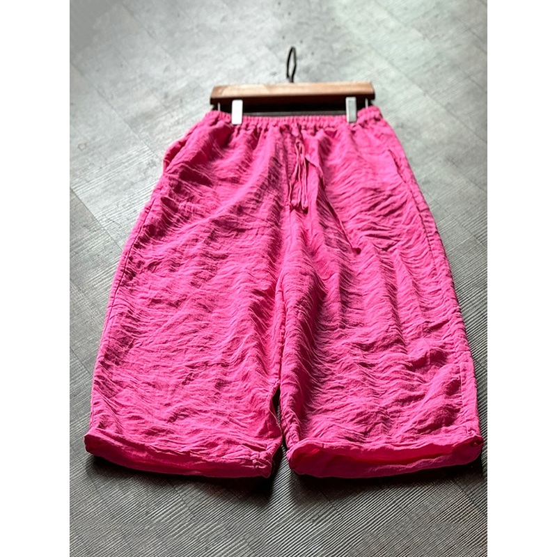 Pants Women Vintage Solid Autumn Ramie Loose Wide-leg