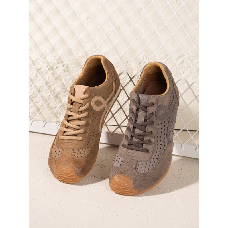 Sport Men Genuine Leather Vintage Shoes Breathable