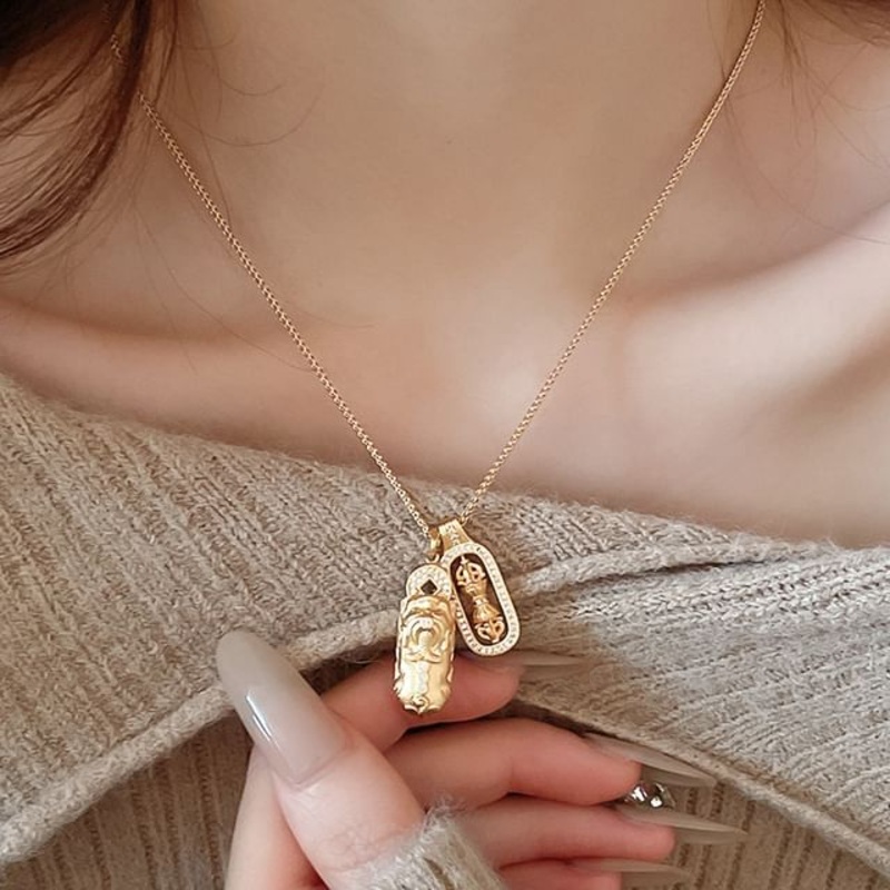 Necklace Pendant|Two Gourd – Gold|One Size