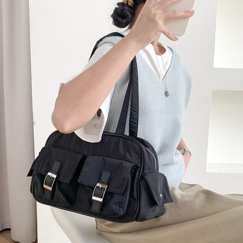 Bag Buckled Plain Carryall Nylon