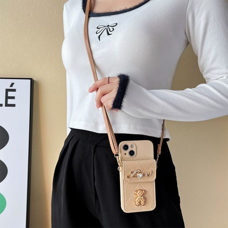 Bear Phone Holder Case Card|With Strap – Bear – Khaki|iPhone 11|iPhone 11 Pro|iPhone 11 Pro Max|iPhone 12|iPhone 12 Pro|iPhone 12 Pro Max|iPhone 12 mini|iPhone 13|iPhone 13 Pro|iPhone 13 Pro Max|iPhone 13 mini|iPhone 14|iPhone 14 Plus|iPhone 14 Pro|iPhone