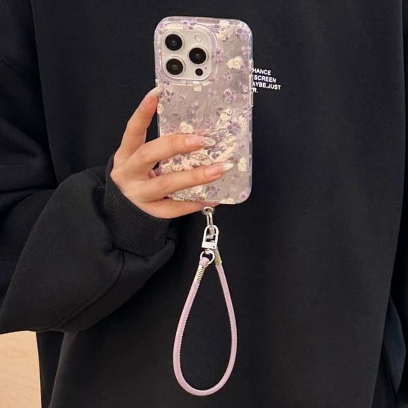 Case Strap with Floral Phone|With Strap – Purple|iPhone 11|iPhone 11 Pro Max|iPhone 12|iPhone 12 Pro|iPhone 12 Pro Max|iPhone 13|iPhone 13 Pro|iPhone 13 Pro Max|iPhone 14|iPhone 14 Plus|iPhone 14 Pro|iPhone 14 Pro Max|iPhone 15|iPhone 15 Plus|iPhone 15 Pr