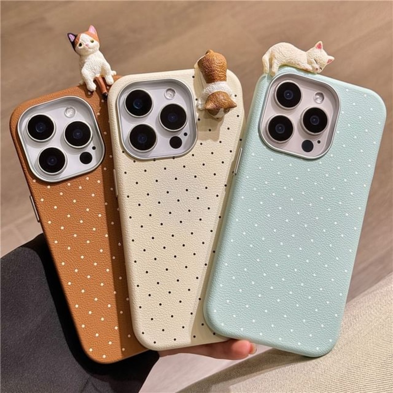 Polka Phone Dot Cat Case|With Black & Brown Cat – Brown|With White & Brown Cat – White|With White Cat – Mint Green|Huawei Mate 40|Huawei Mate 40 Pro|Huawei Mate 50|Huawei Mate 50 Pro|Huawei Mate 60|Huawei Mate 60 Pro|Huawei Mate 60 Pro+|Huawei P60|Huawei