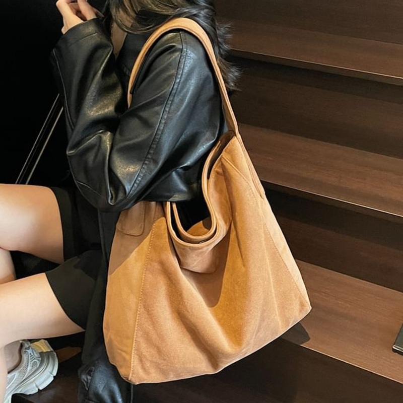 Tote Suede Faux Bag|Leopard Print – Brown|Leopard Print – Dark Coffee|Plain – Black|Plain – Brown|Plain – Coffee|Plain – Green|One Size