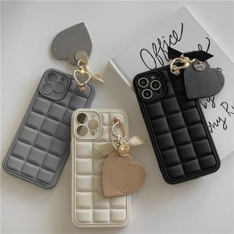 Case Phone Heart Charm|Gray|iPhone 14 Plus