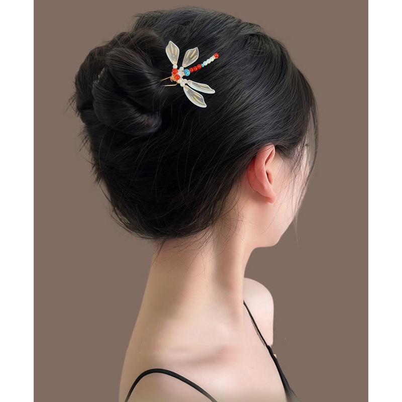 Dragonfly Chinese Rainbow U-Shaped Hairpin Overgild Style
