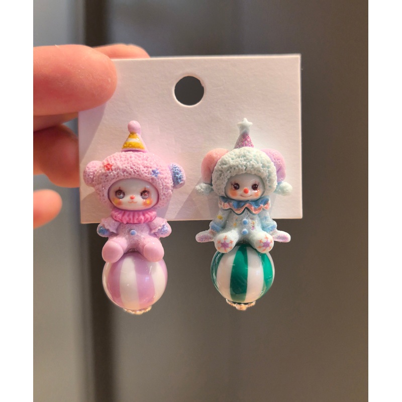 Stud Cartoon Cute Alloy Asymmetrical Earrings Doll