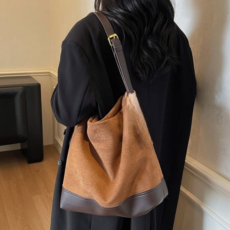 Tote Bag Suede Faux|Without Charm – Black|Without Charm – Brown|Without Charm – Coffee|Without Charm – Khaki|One Size