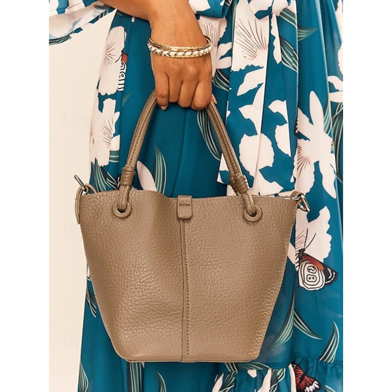 with Pouch Bucket Leather Stylish Bag  Women’s Matching