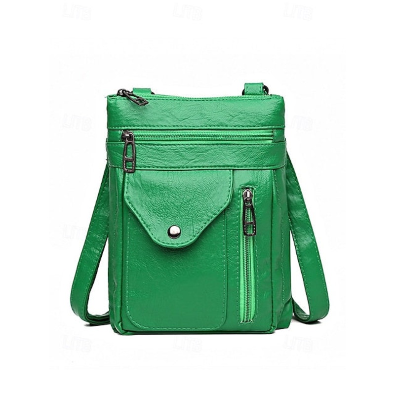 Bag Leather Vintage Faux – Crossbody Women’s Multi-Pocket